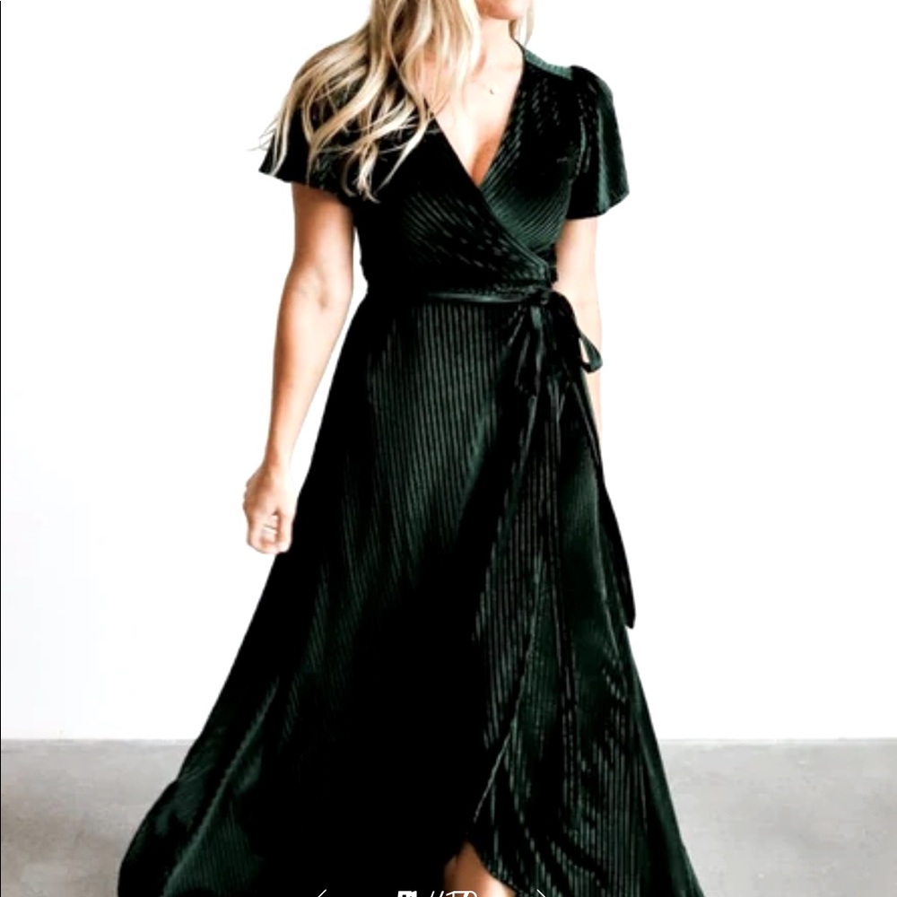 Baltic Born Andi Ribbed Velvet Wrap Dress